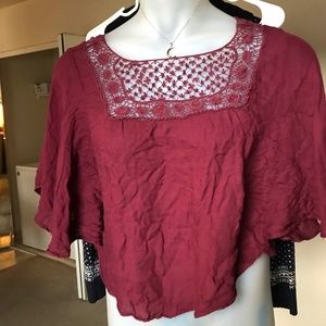 Deep Wine Red cut out top